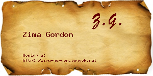 Zima Gordon névjegykártya